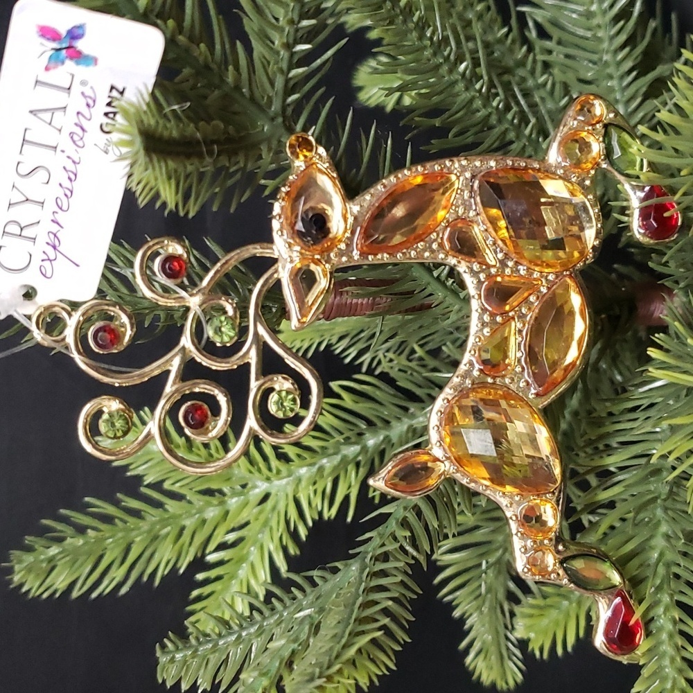 Ganz NWT Holiday Deer Jeweled Ornament
